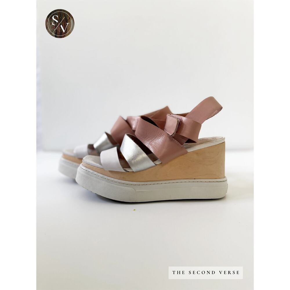 Jeffrey Campbell X Free People Platform Wedges Wrap Ankle Strap Size 6 - Picture 3 of 6